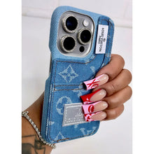 Load image into Gallery viewer, LUXE DENIM POCKET PHONE CASE
