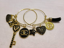 Load image into Gallery viewer, BLACK AND GOLD CHARM BRACELETS
